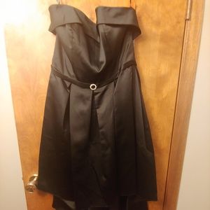Black high Low Satin Dress